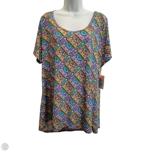 Top Short Sleeve By Lularoe In Geometric Pattern, Size: 2x