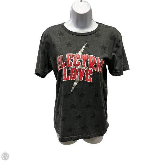 Top Short Sleeve Basic By ELECTRIC LOVE Clothes Mentor In Grey, Size: S
