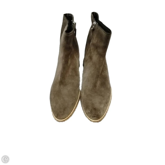 Boots Ankle Heels By Clarks In Grey, Size: 7.5