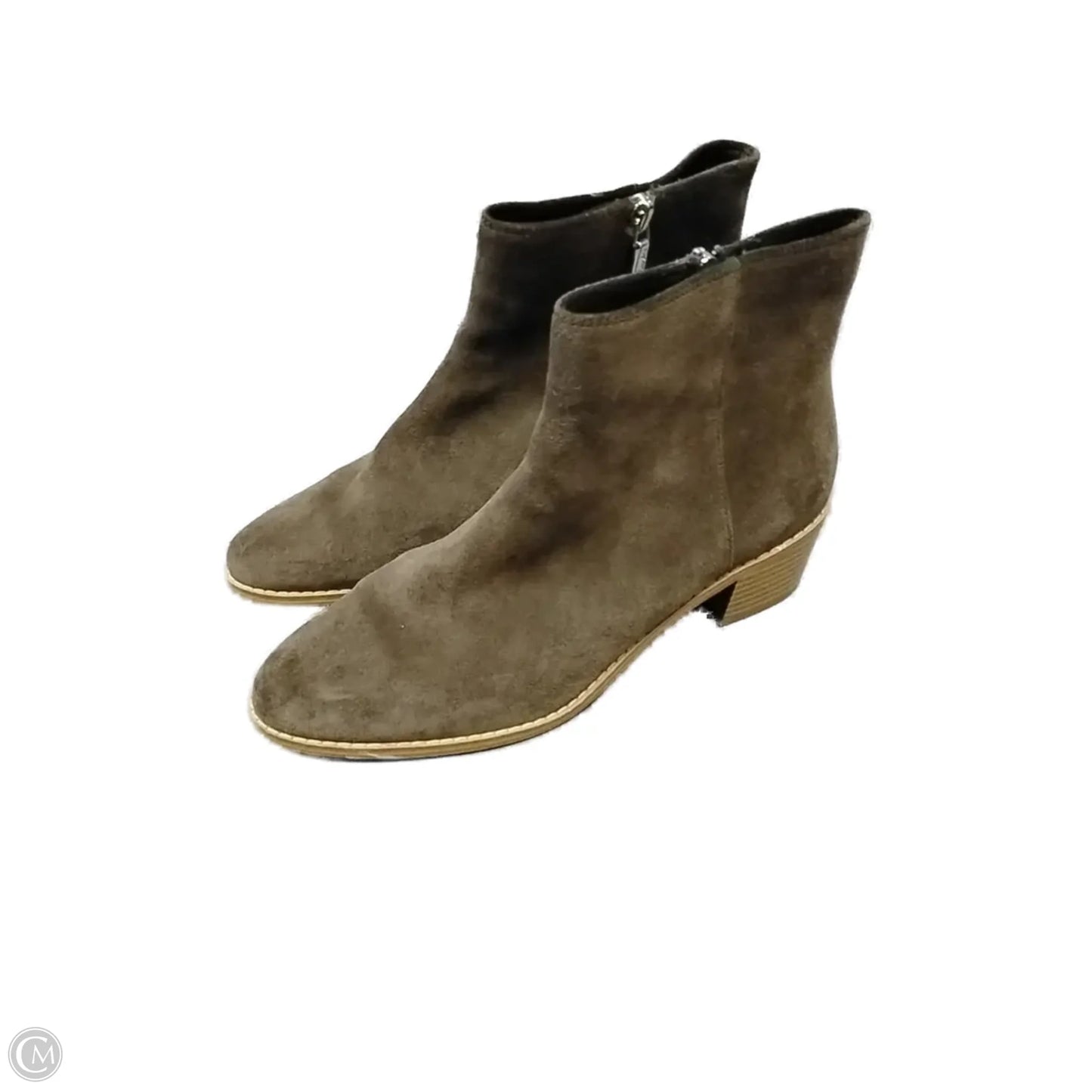 Boots Ankle Heels By Clarks In Grey, Size: 7.5