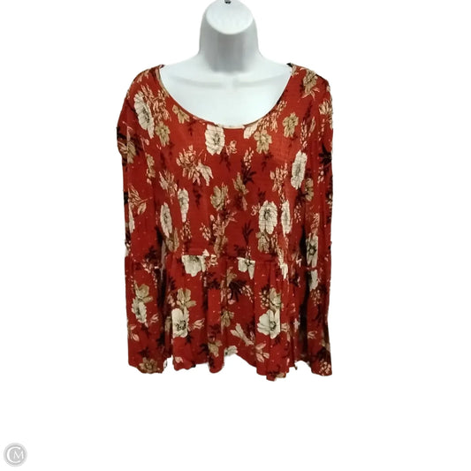 Blouse Long Sleeve By Torrid In Floral Print, Size: 3