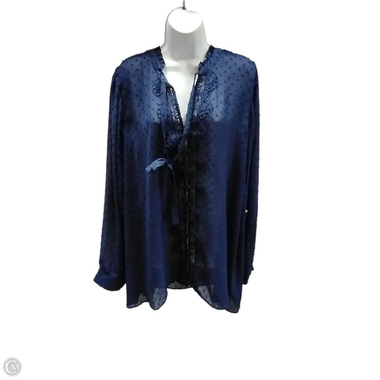 Blouse Long Sleeve By Torrid In Blue, Size: 5