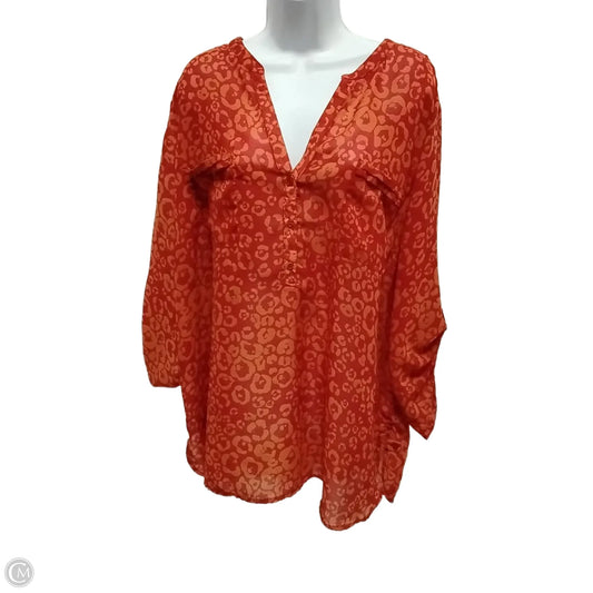 Blouse Long Sleeve By Apt 9 In Red, Size: 2x