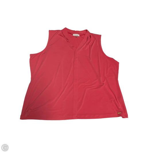 Top Sleeveless By Calvin Klein In Pink, Size: 2x