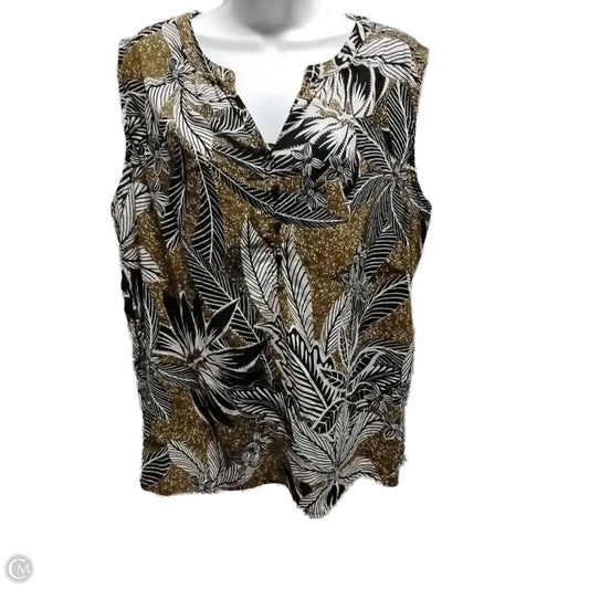 Blouse Sleeveless By Liz Claiborne In Multi-colored, Size: Xxl