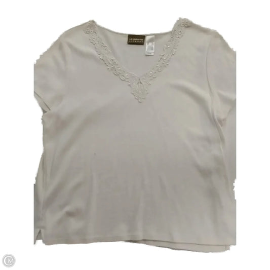 Top Short Sleeve By Liz Claiborne In White, Size: 2x