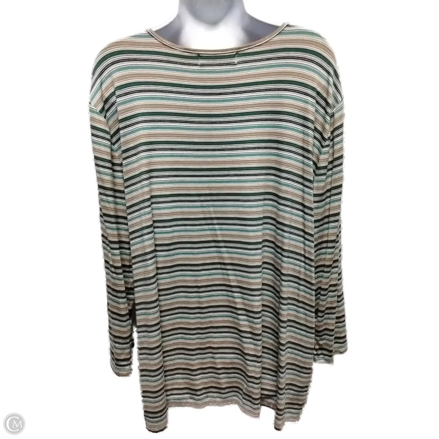 Top Long Sleeve By Liz Claiborne In Striped Pattern, Size: 3x