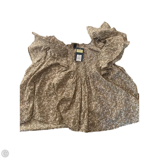Blouse Short Sleeve By Universal Thread In Brown, Size: Xxl