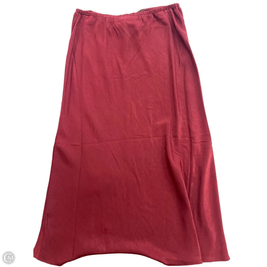 Skirt Midi By Time And Tru In Red, Size: S
