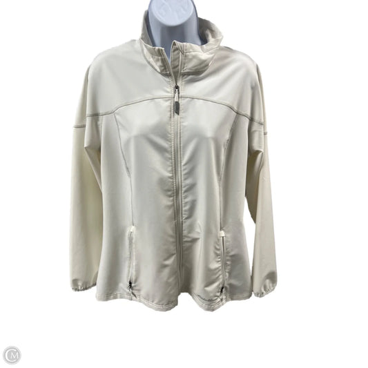Athletic Jacket By Eddie Bauer In White, Size: L