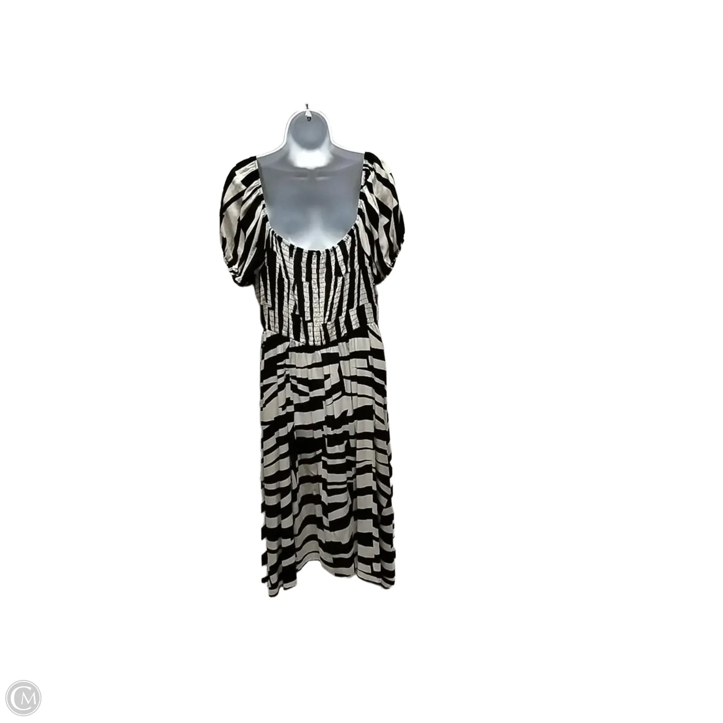 Dress Casual Midi By Luxology In Black & White, Size: Xl