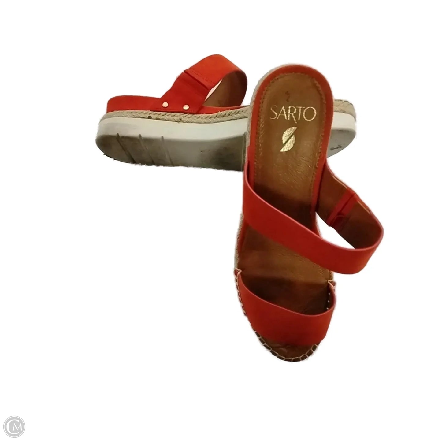 Sandals Flats By Clothes Mentor In Orange, Size: 10
