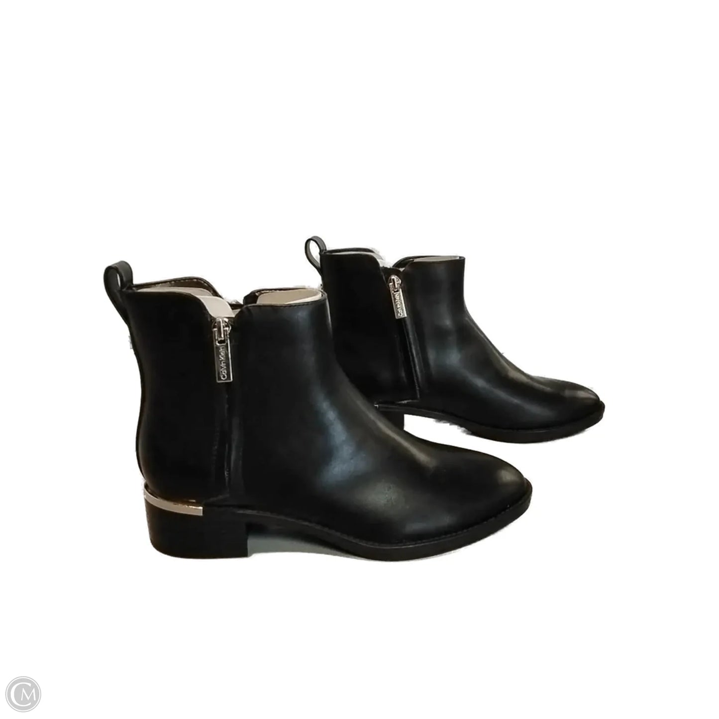 Boots Ankle Heels By Calvin Klein In Black, Size: 7.5