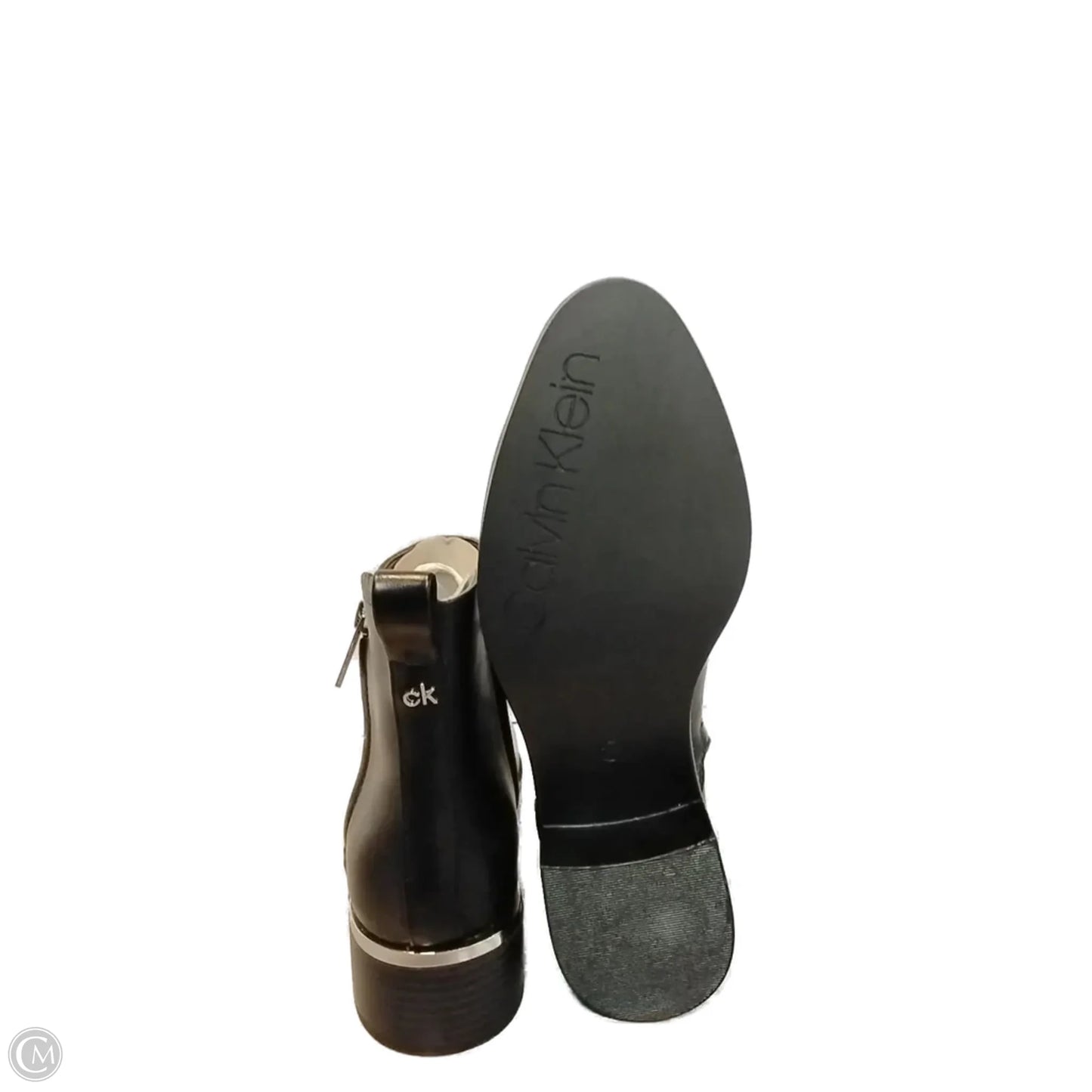 Boots Ankle Heels By Calvin Klein In Black, Size: 7.5