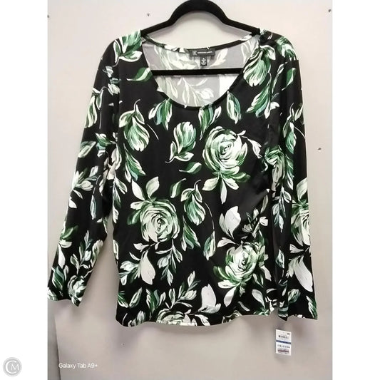 Top Long Sleeve By International Concepts In Floral Print, Size: Xl