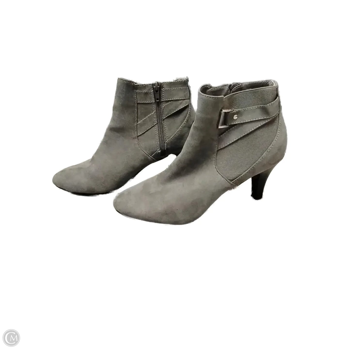 Boots Ankle Heels By Dexflex In Grey, Size: 10