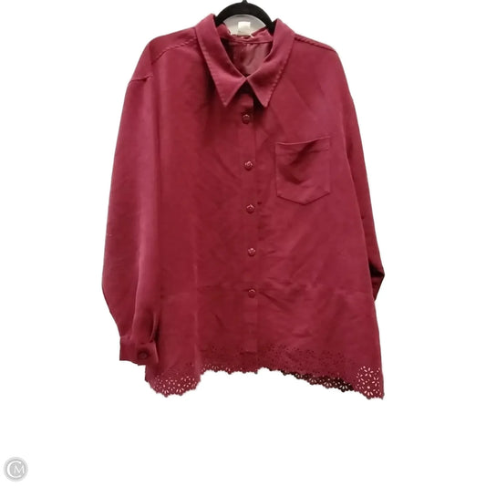 Top Long Sleeve By Clothes Mentor In Red, Size: 3x