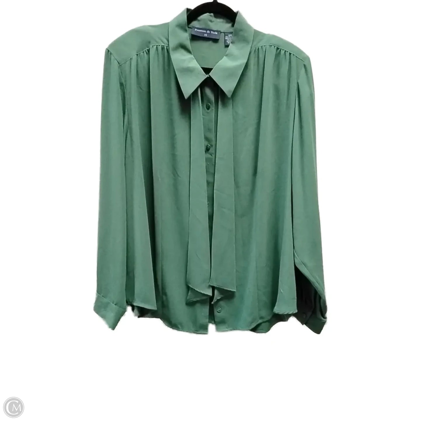 Blouse Long Sleeve By Preston And New York In Green, Size: 24
