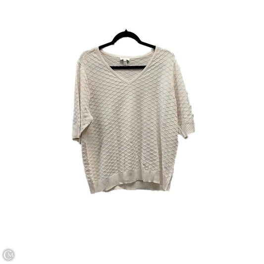 Sweater Short Sleeve By Ella Moss In Cream, Size: Xxl