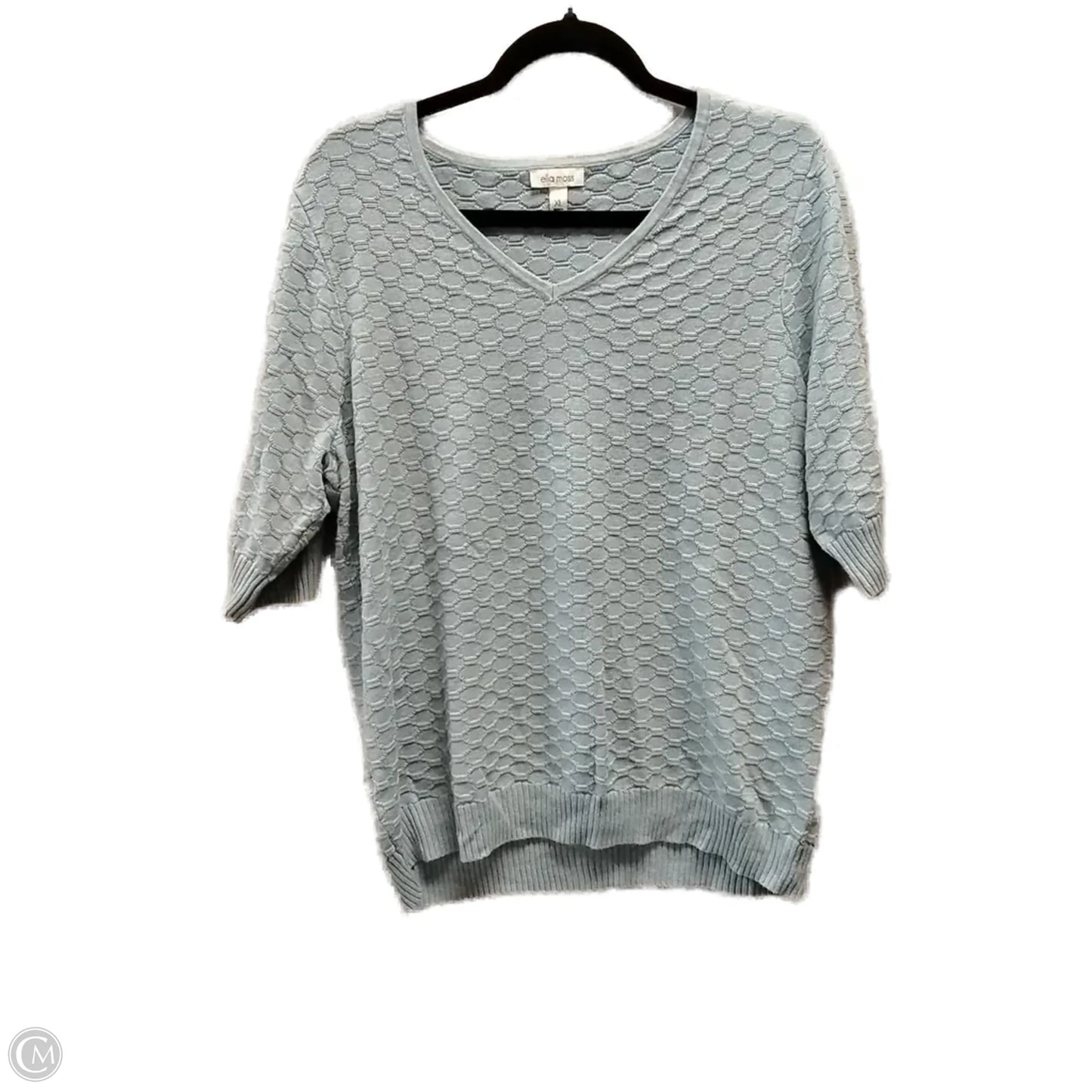 Sweater Short Sleeve By Ella Moss In Blue, Size: Xl