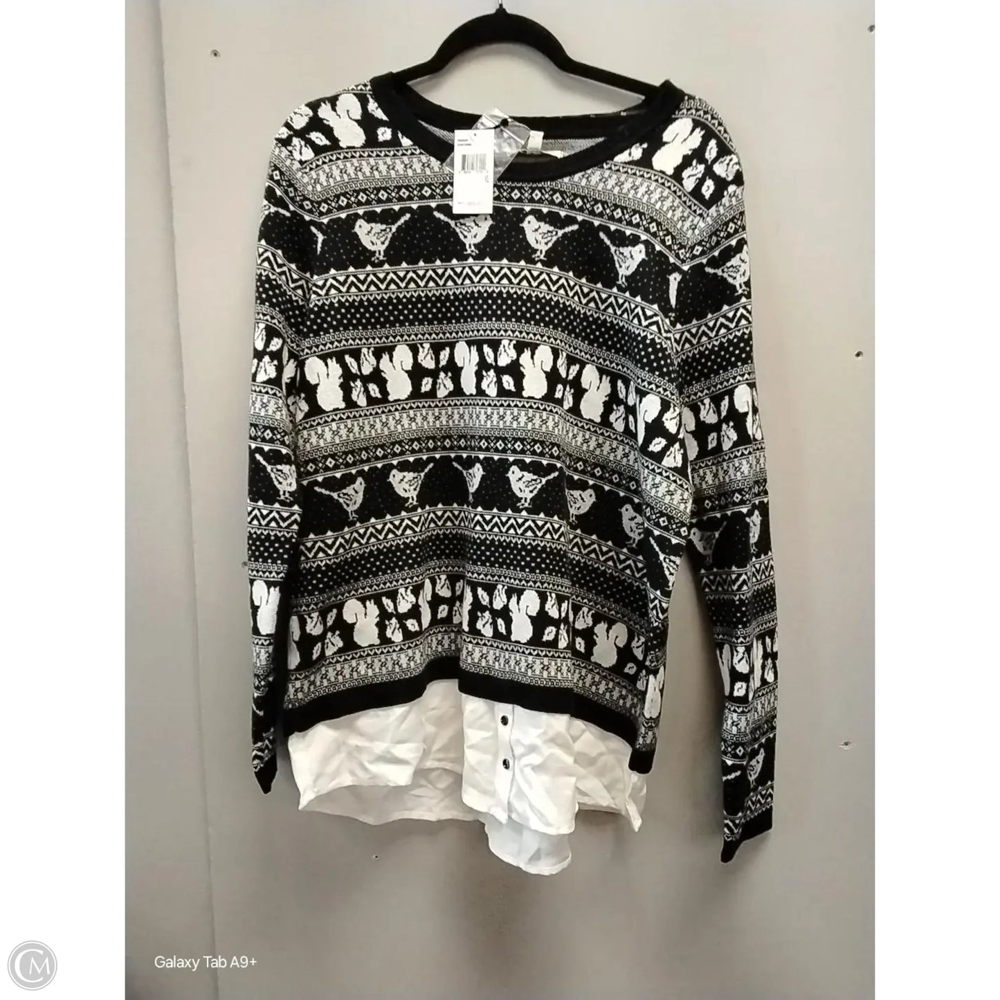 Sweater By Bass In Black & White, Size: Xl