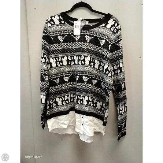 Sweater By Bass In Black & White, Size: Xl