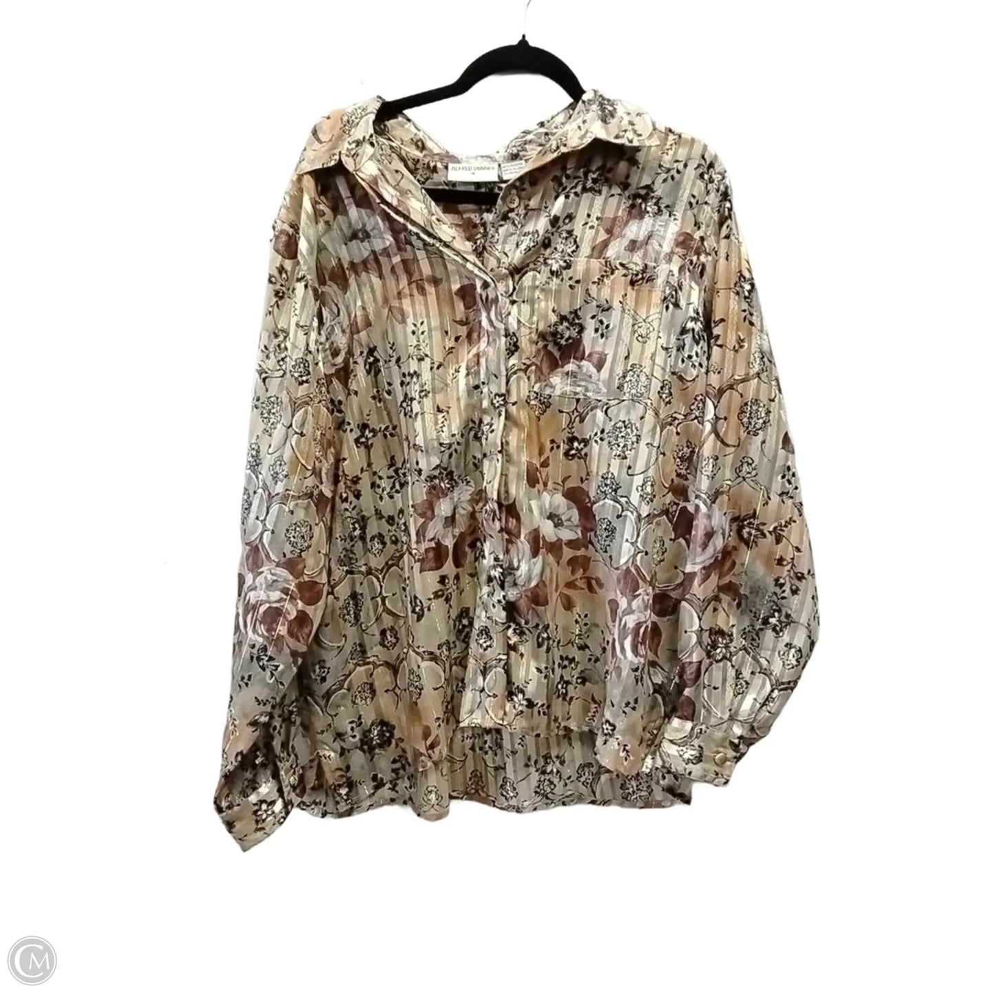 Blouse Long Sleeve By Alfred Dunner In Floral Print, Size: 18