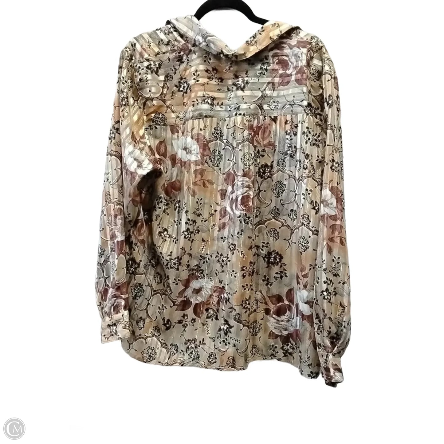 Blouse Long Sleeve By Alfred Dunner In Floral Print, Size: 18
