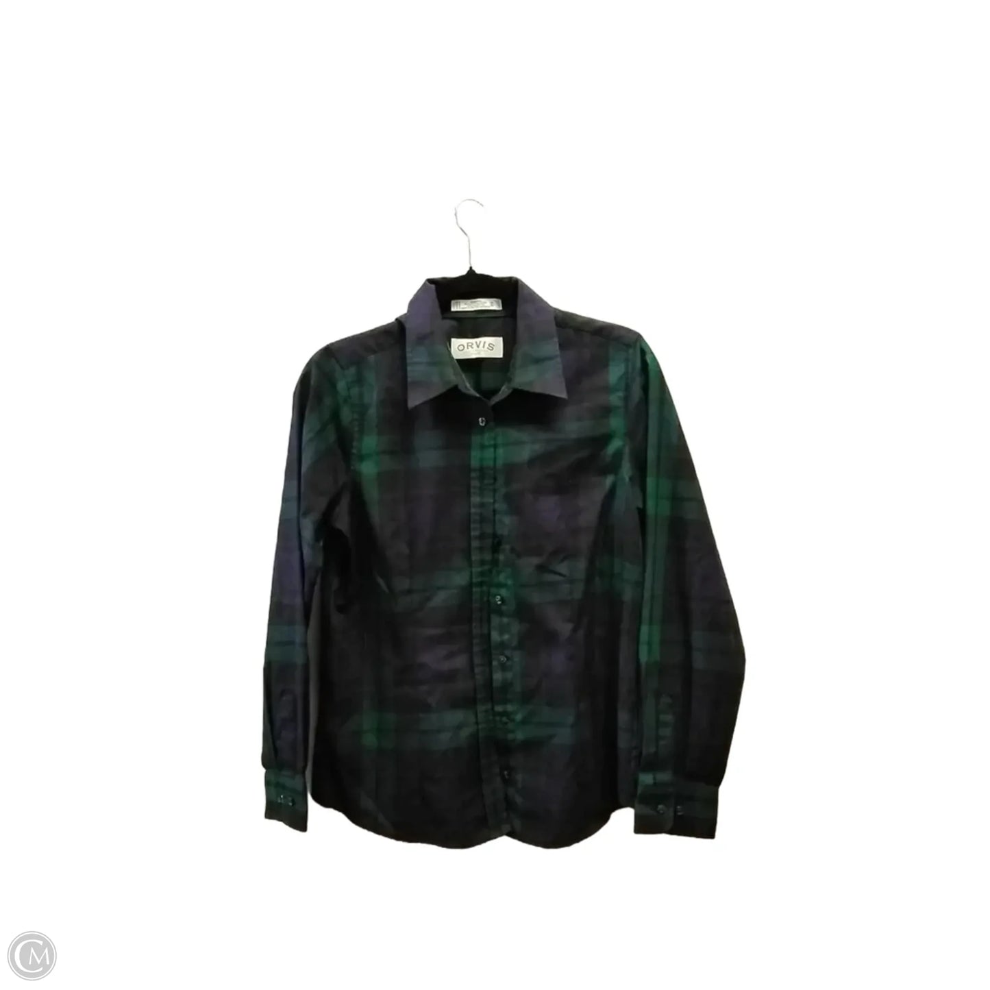 Top Long Sleeve By Orvis In Plaid Pattern, Size: 8