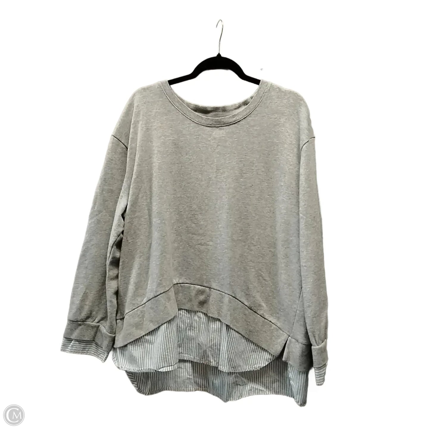 Top Long Sleeve By Popsugar In Grey, Size: Xl