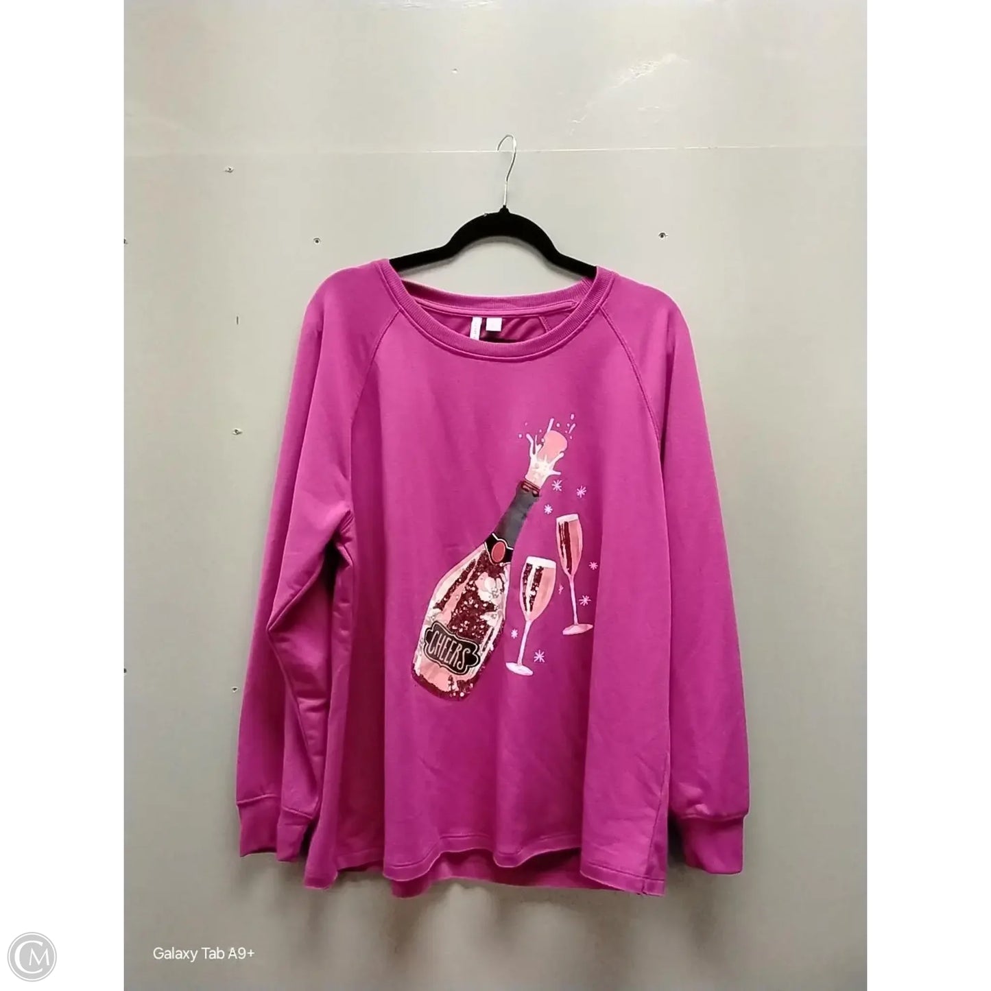 Top Long Sleeve By Cato In Pink, Size: Xl
