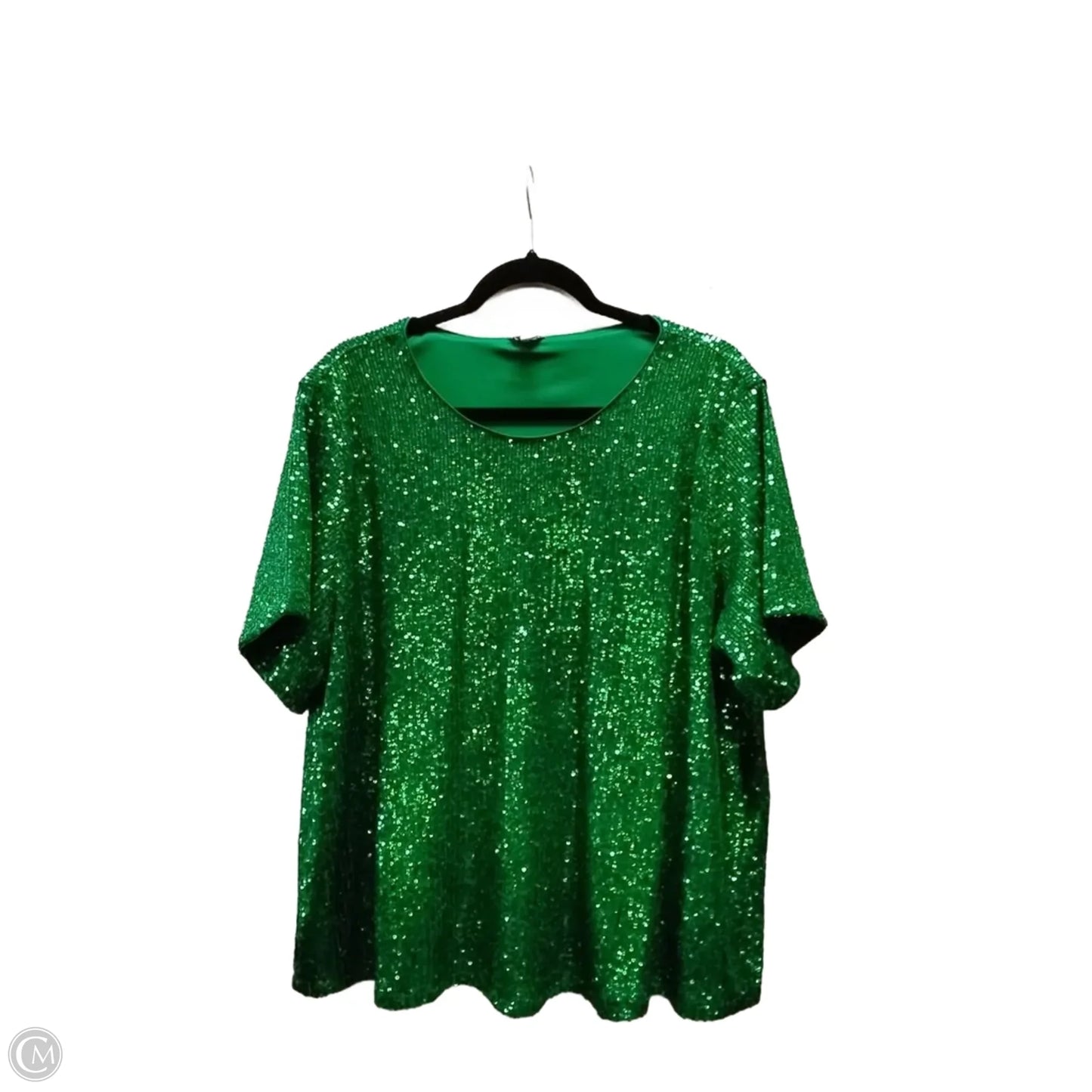Top Long Sleeve By Cato In Green, Size: Xl