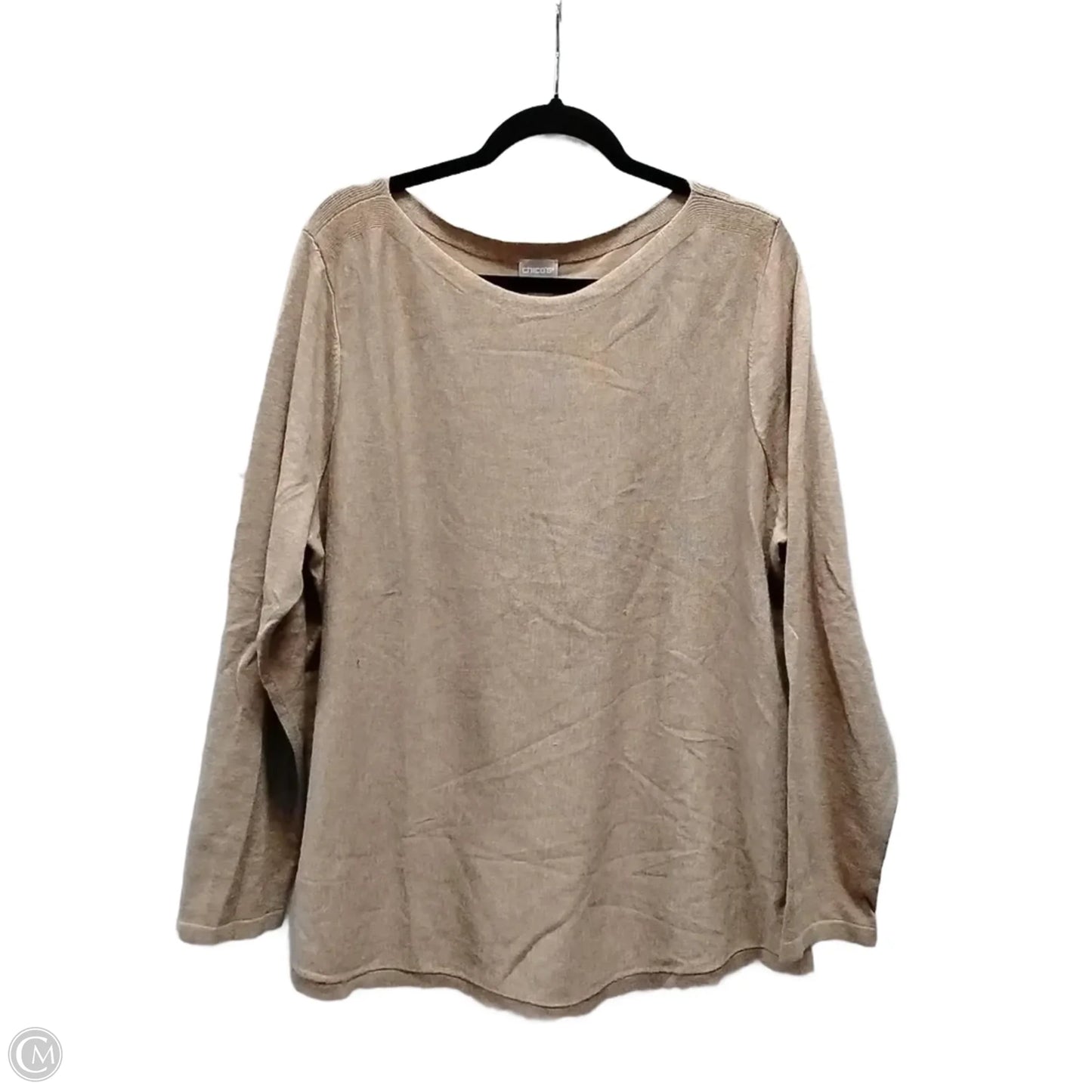 Top Long Sleeve By Chicos In Brown, Size: Xl