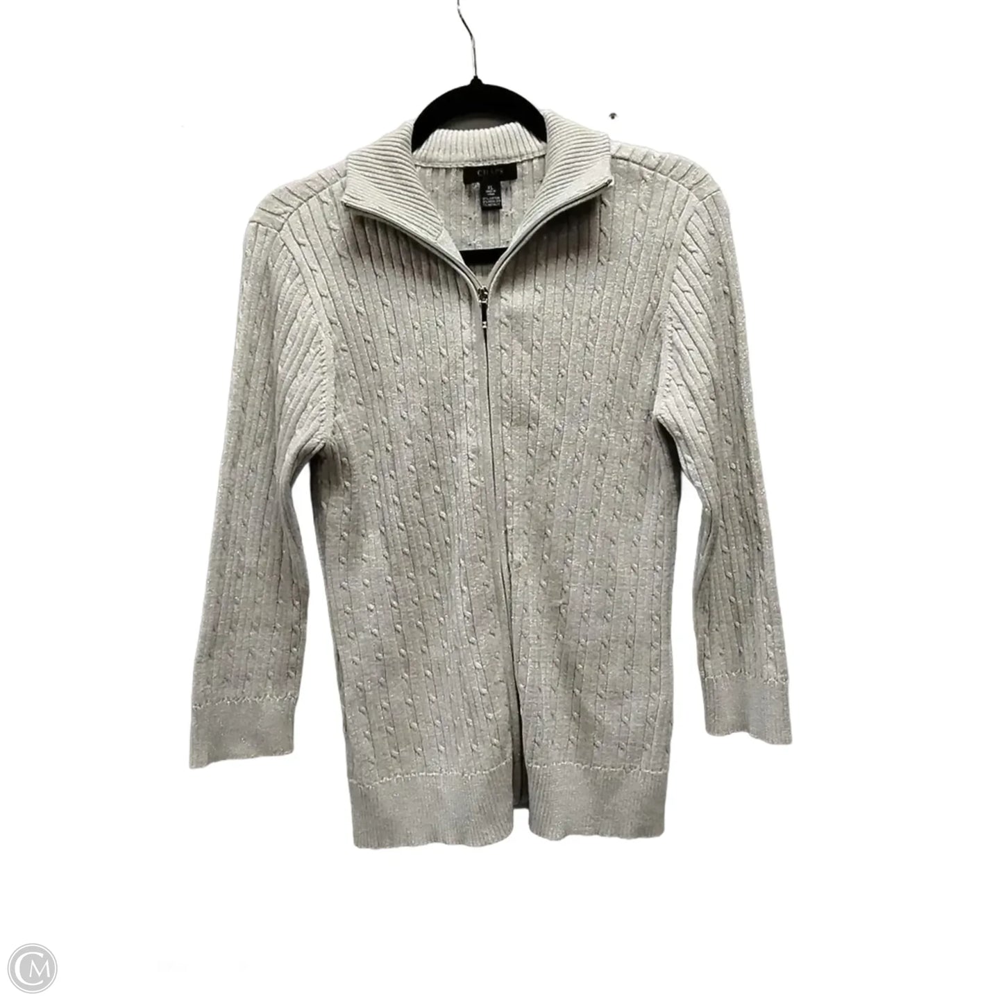 Jacket Shirt By Chaps In Grey, Size: Xl