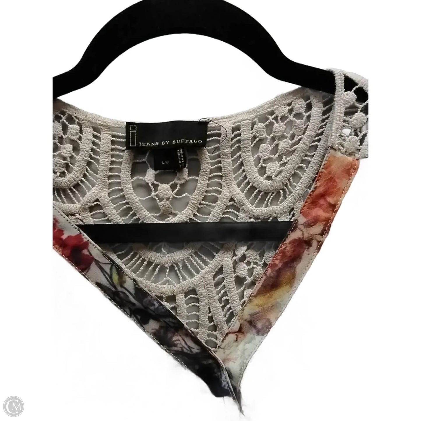 Blouse Long Sleeve By Jeans By Buffalo In Floral Print, Size: L