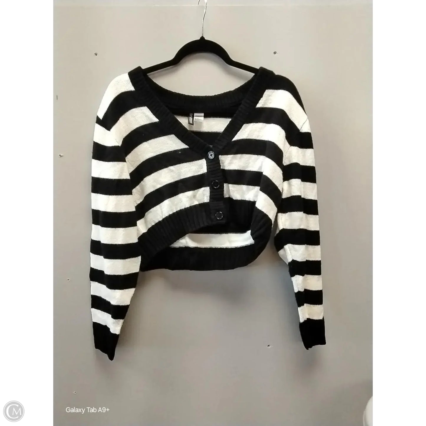 Cardigan By Downeast In Striped Pattern, Size: M