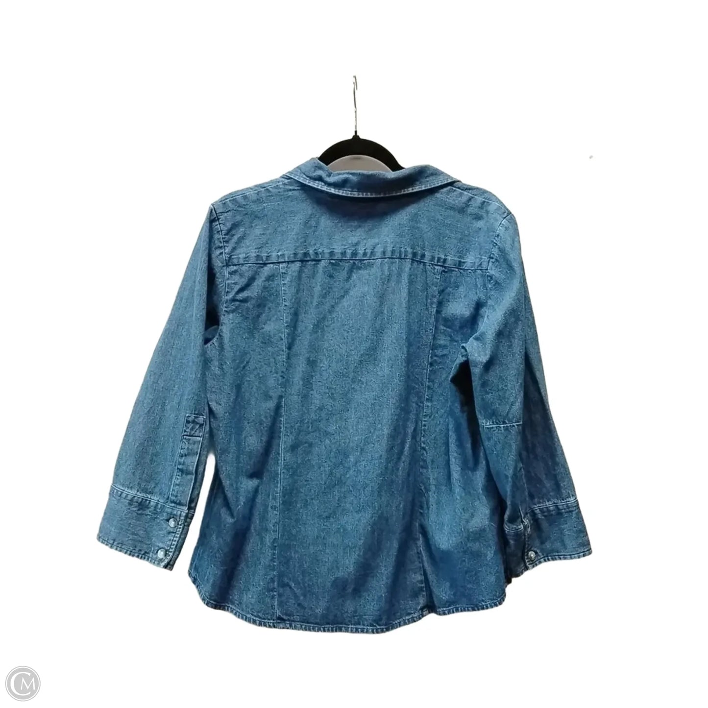Top Long Sleeve By St Johns Bay In Blue Denim, Size: L