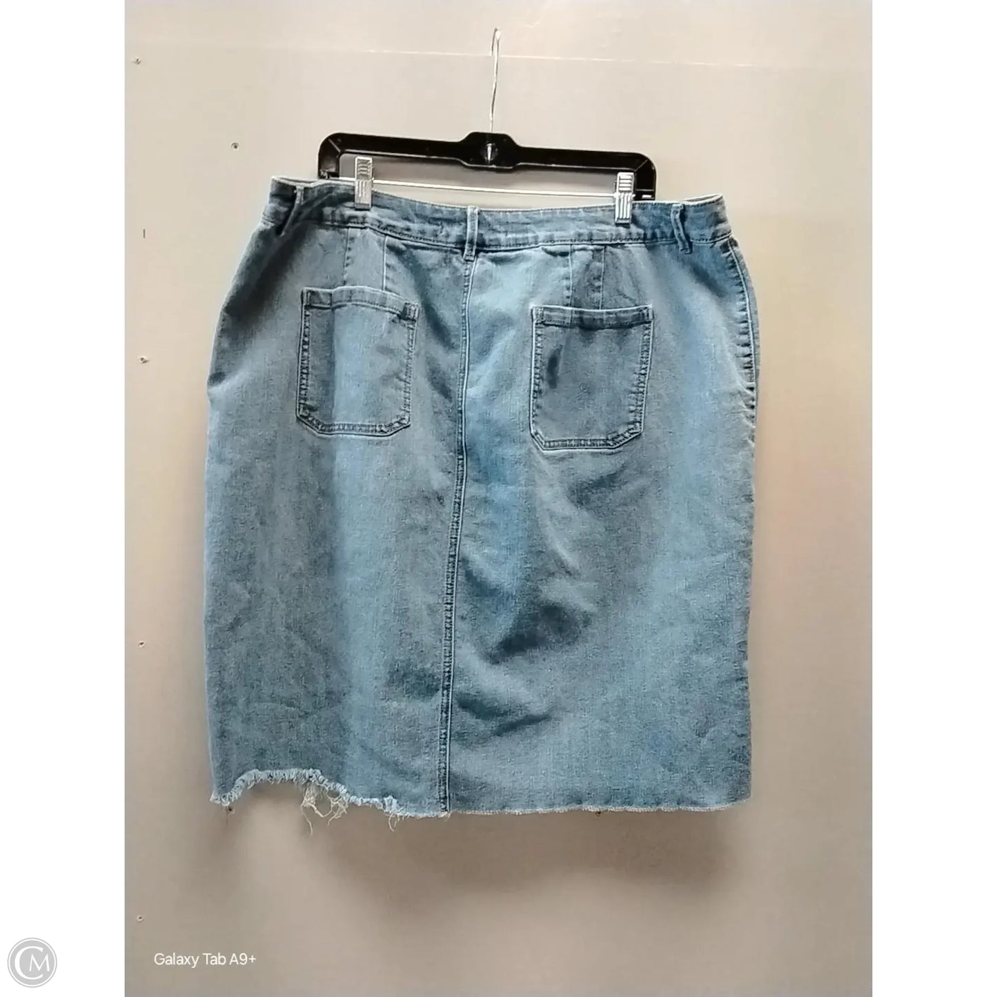 Skirt Mini & Short By Cato In Blue Denim, Size: 20w