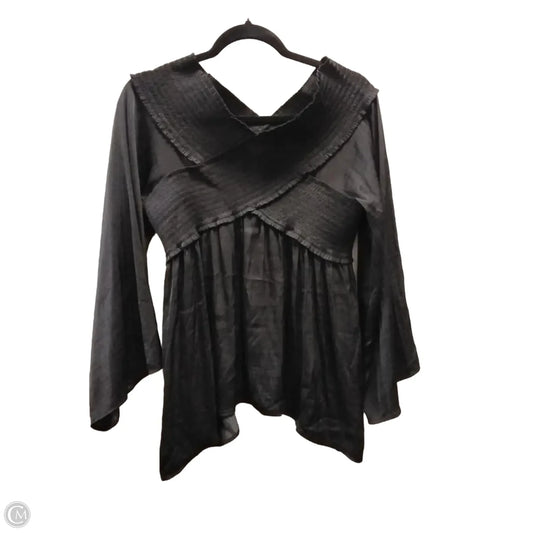 Top Long Sleeve By Versona In Black, Size: L