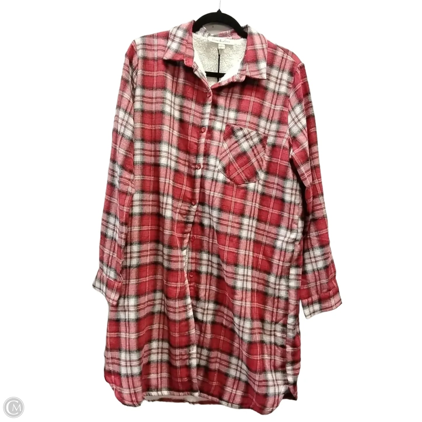 Jacket Faux Fur & Sherpa By Vine & Love In Plaid Pattern, Size: L