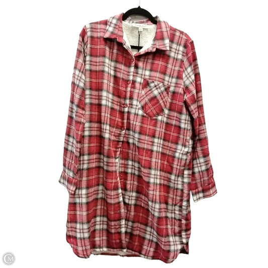 Jacket Faux Fur & Sherpa By Vine & Love In Plaid Pattern, Size: L