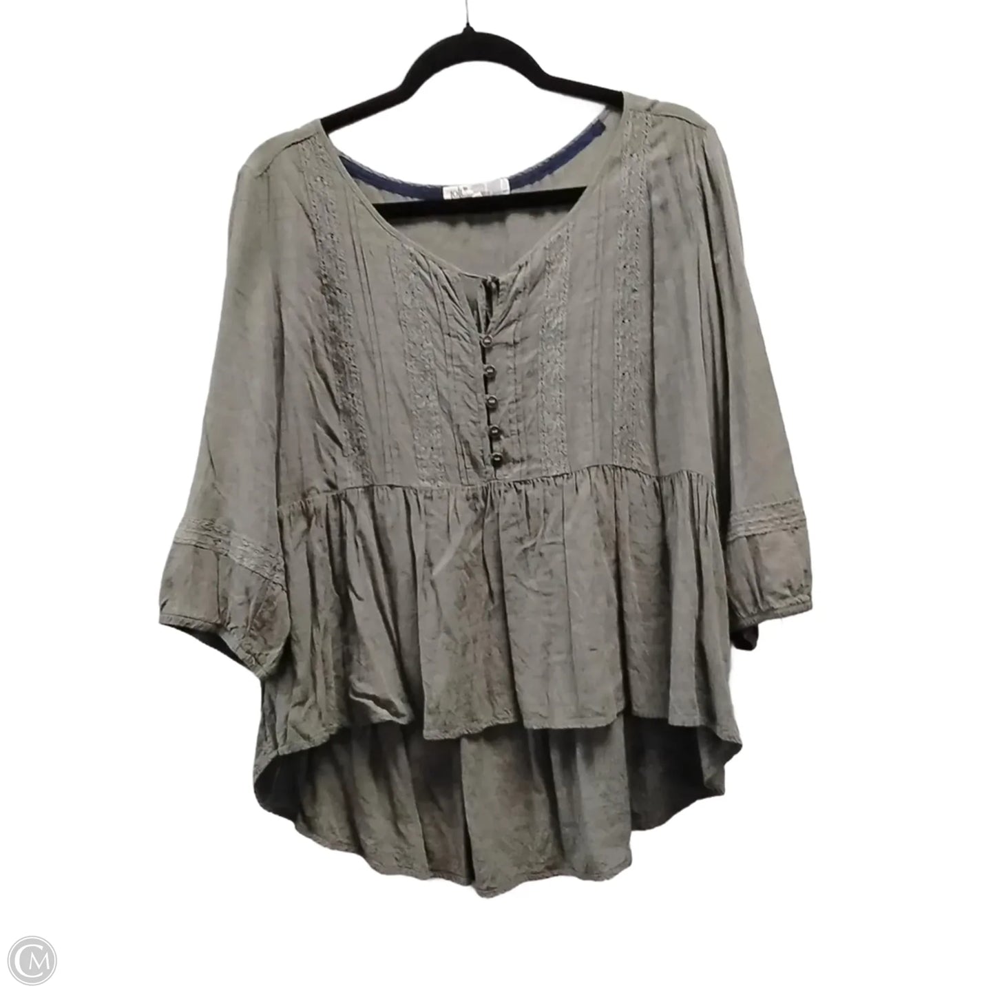 Blouse Long Sleeve By Jolt In Green, Size: Xl