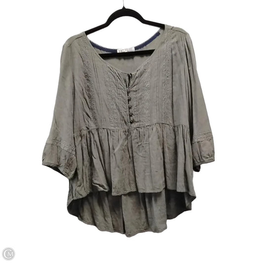Blouse Long Sleeve By Jolt In Green, Size: Xl
