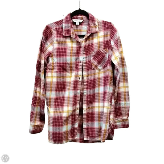 Jacket Shirt By Old Navy In Plaid Pattern, Size: M