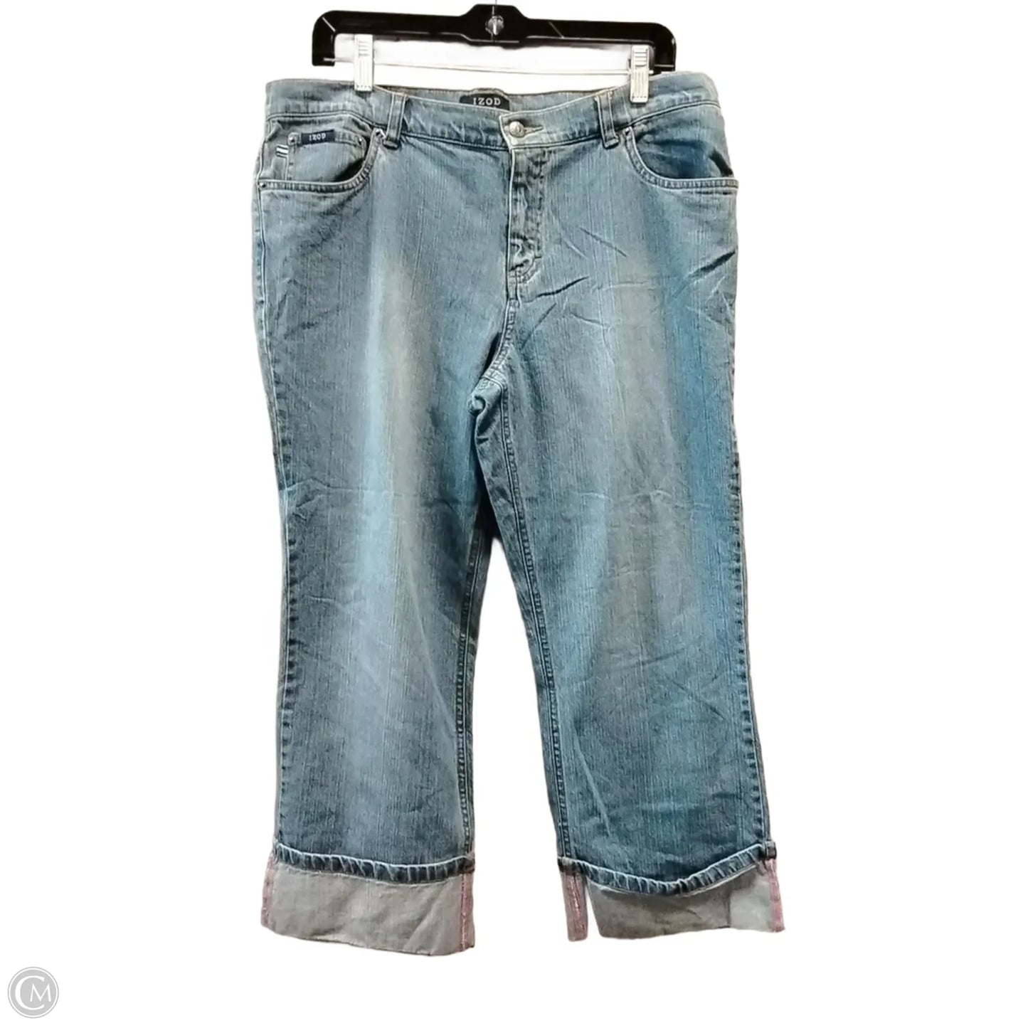 Jeans Cropped By Izod In Blue Denim, Size: 14