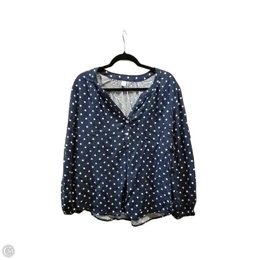 Top Long Sleeve By Old Navy In Polkadot Pattern, Size: Xl