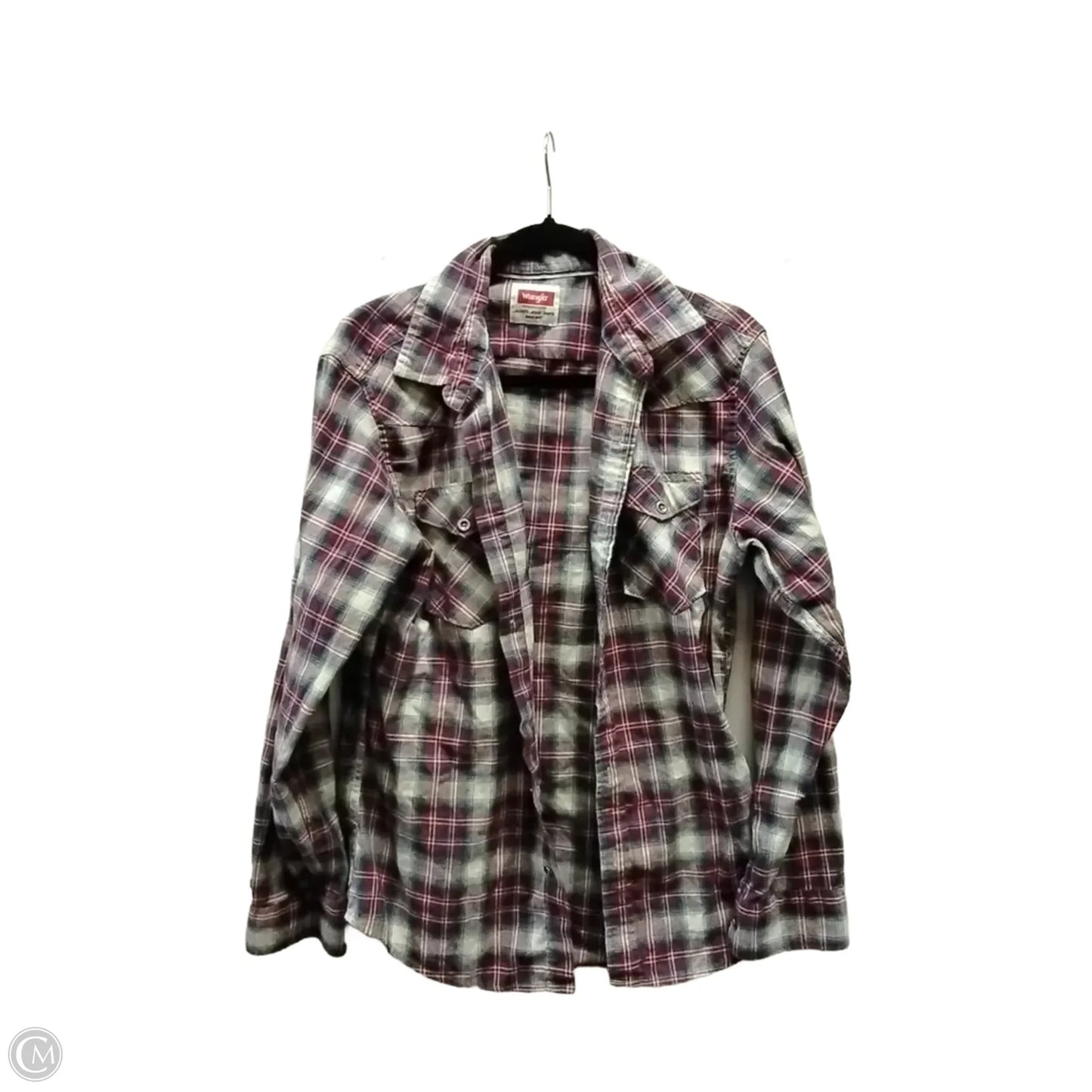 Top Long Sleeve By Wrangler In Plaid Pattern, Size: M