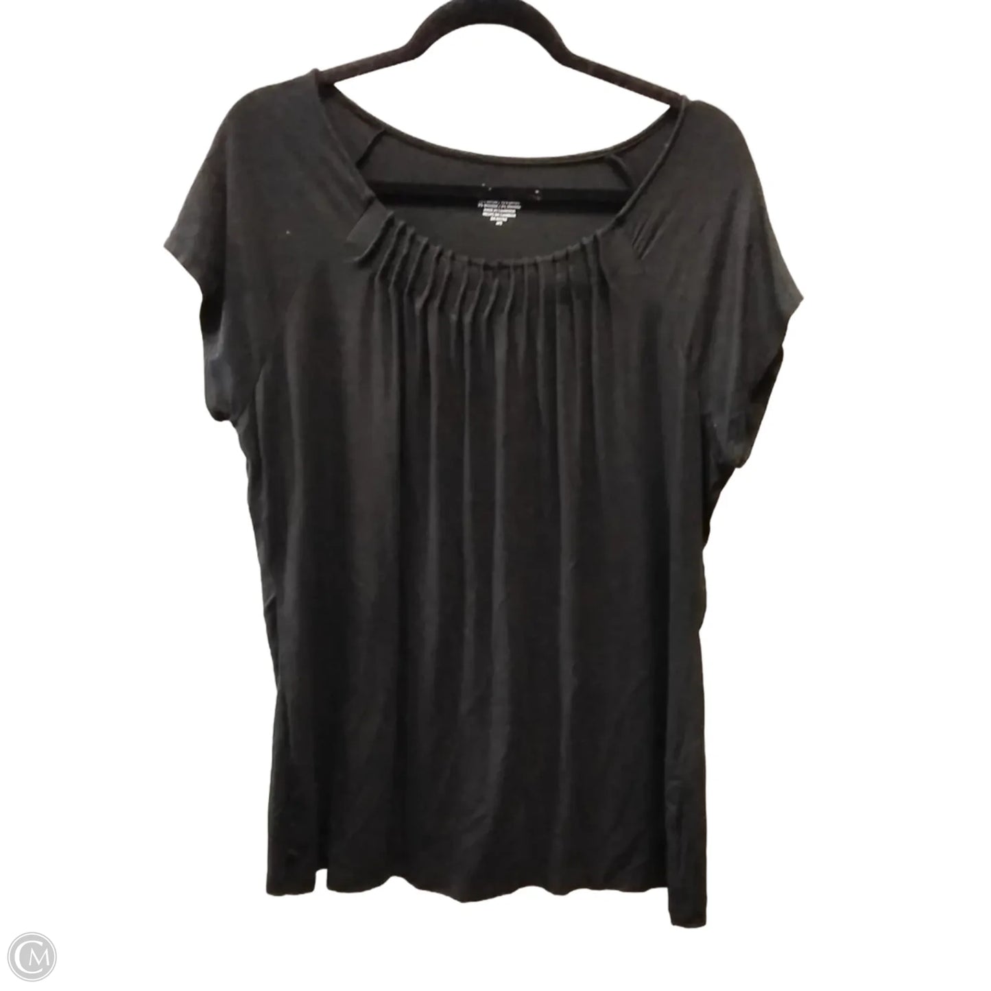 Top Short Sleeve By George In Black, Size: Xl
