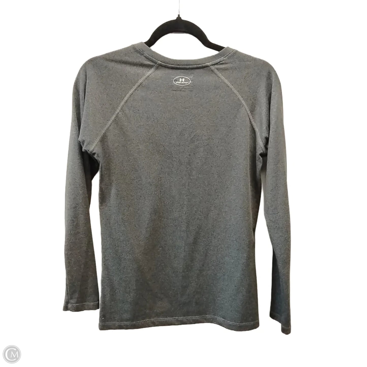 Athletic Top Long Sleeve Collar By Under Armour In Grey, Size: Sp
