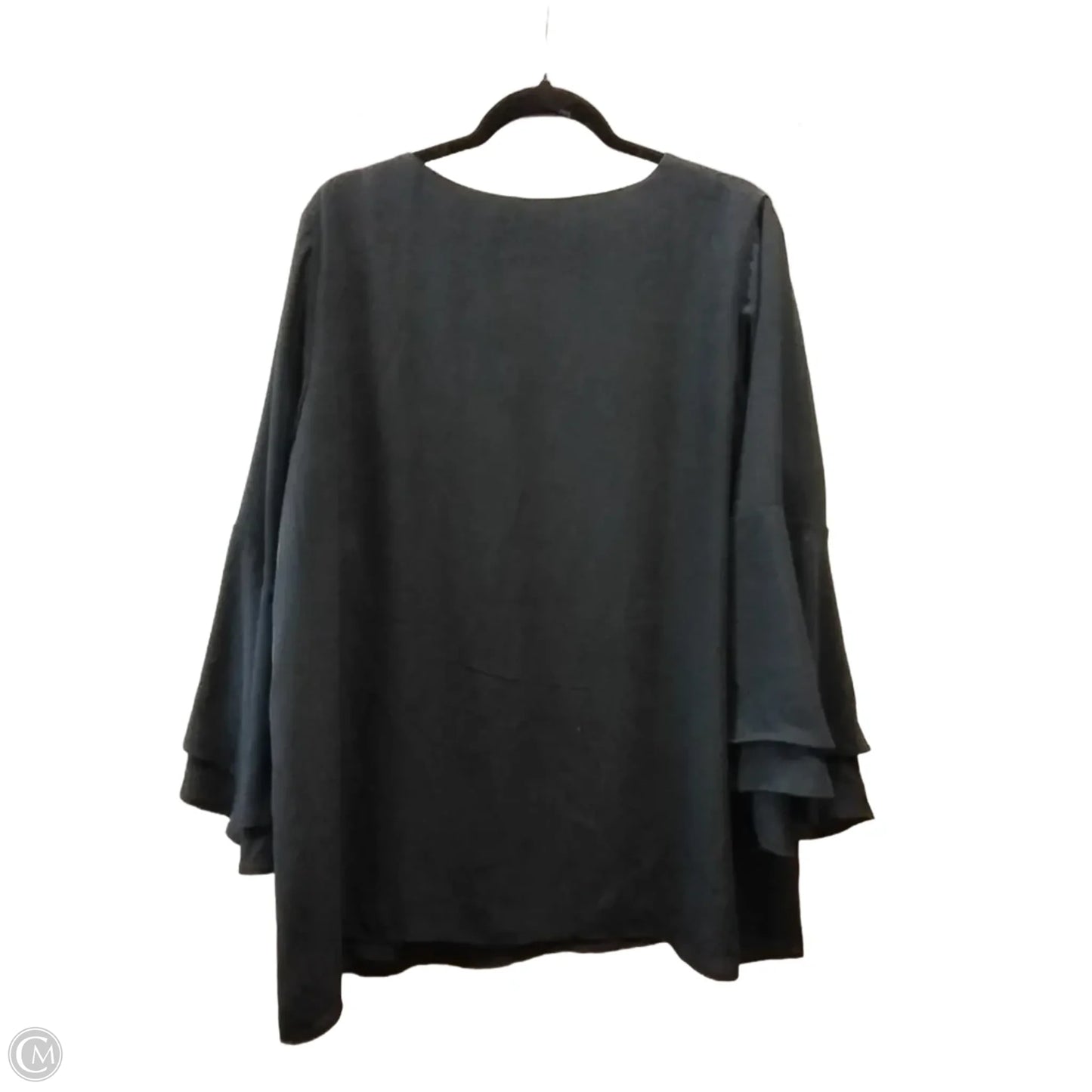 Blouse Long Sleeve By Clothes Mentor In Black, Size: 1x